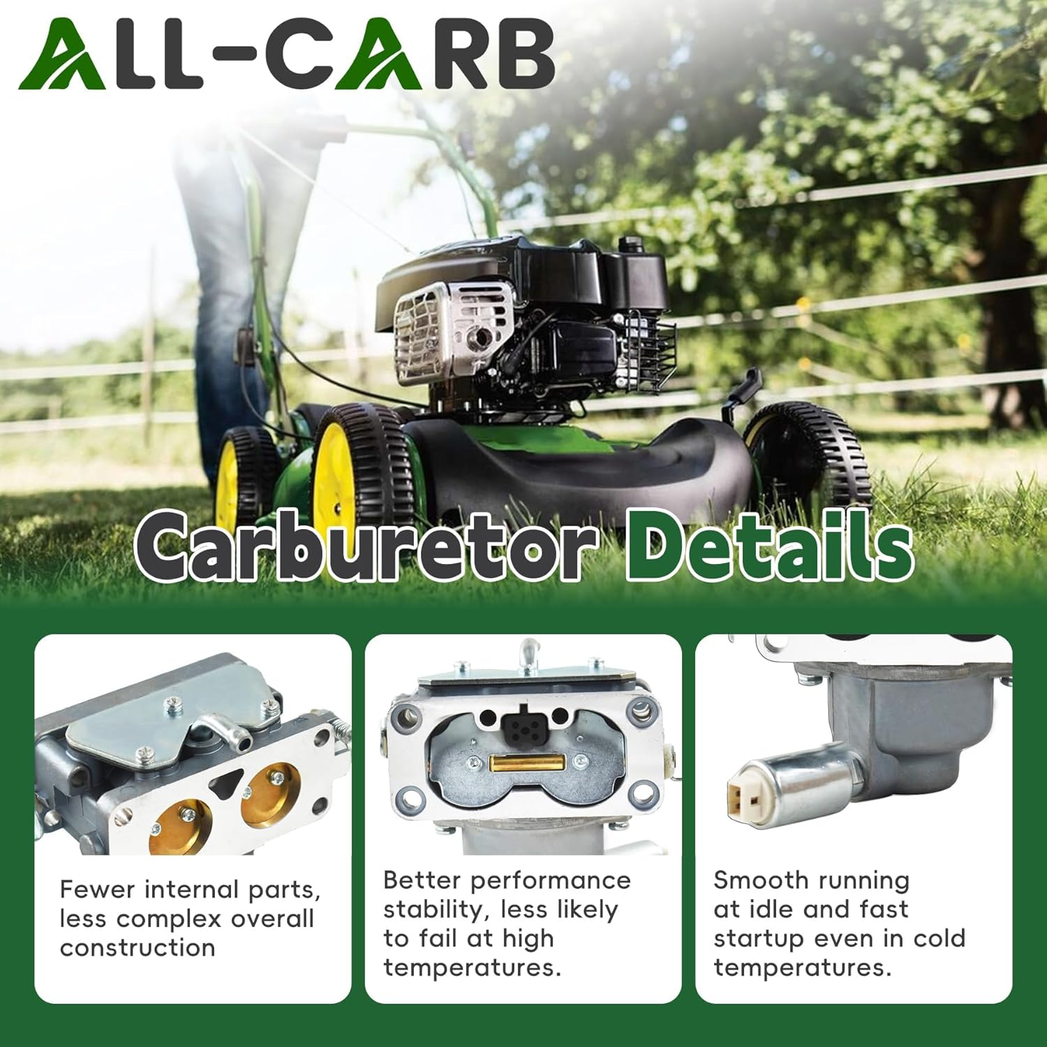 ALL-CARB 799230 Carburetor Replacement for John Deere L118 L120 LA130 LA135 LA140 LA150 Replacement for V-Twin 791230 699709 499804 Carburetor