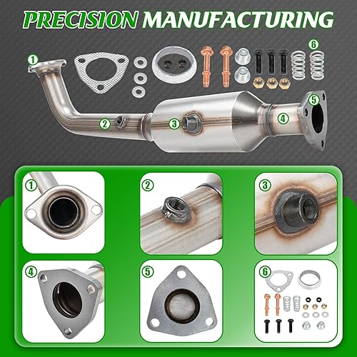 Miniatura 4 de Kit convertidor catalítico delantero de alto caudal, ajuste directo Honda CRV CR-V 2007 2008 2009 2.4L reemplazar 53782 (compatible con EPA)