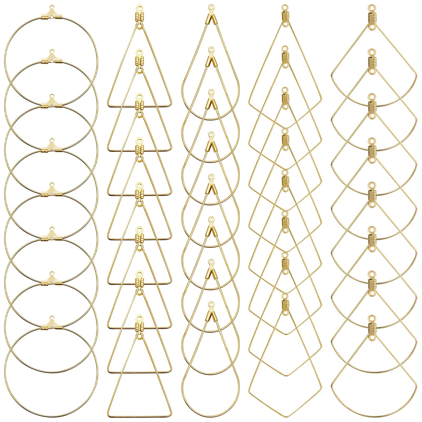 YaeYur 80pcs Beading Earring Hoop for Jewelry Making, Open Beading Hoops Earrings Supplies, Geometric Earring Findings Earrings Making Kit for DIY