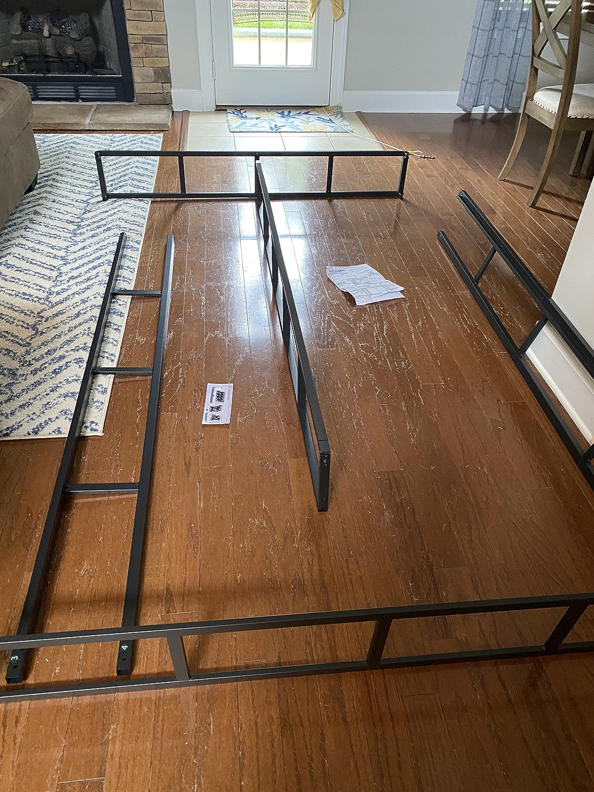 25/mo Finance ZINUS Metal Box Spring with Wood Slats, 9 Inch