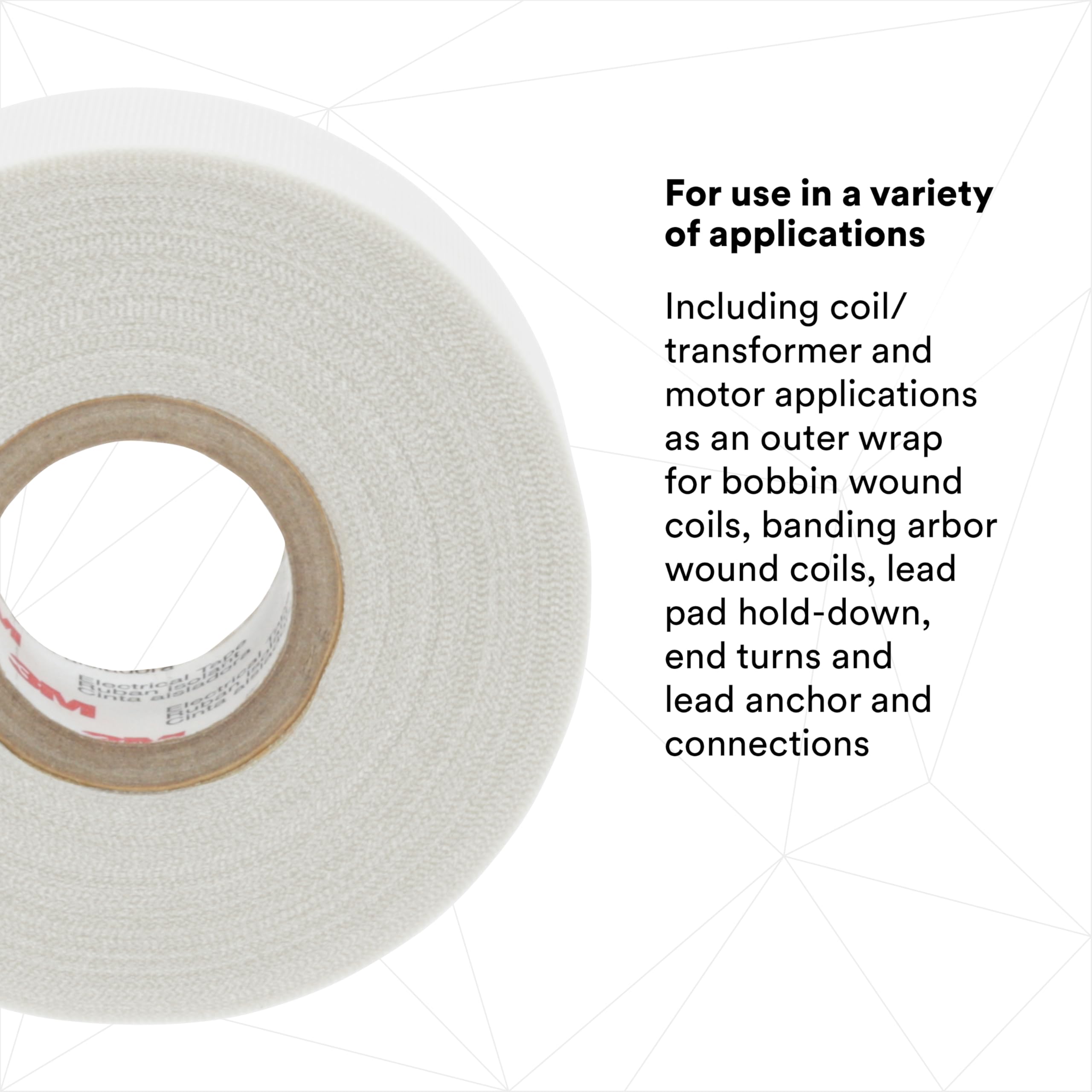 3M Cinta eléctrica de tela de vidrio 69 con alta temperatura, termoendurecible, adhesivo de silicona sensible a la presión, 3/4" x 36 yardas (100 m), 1 rollo