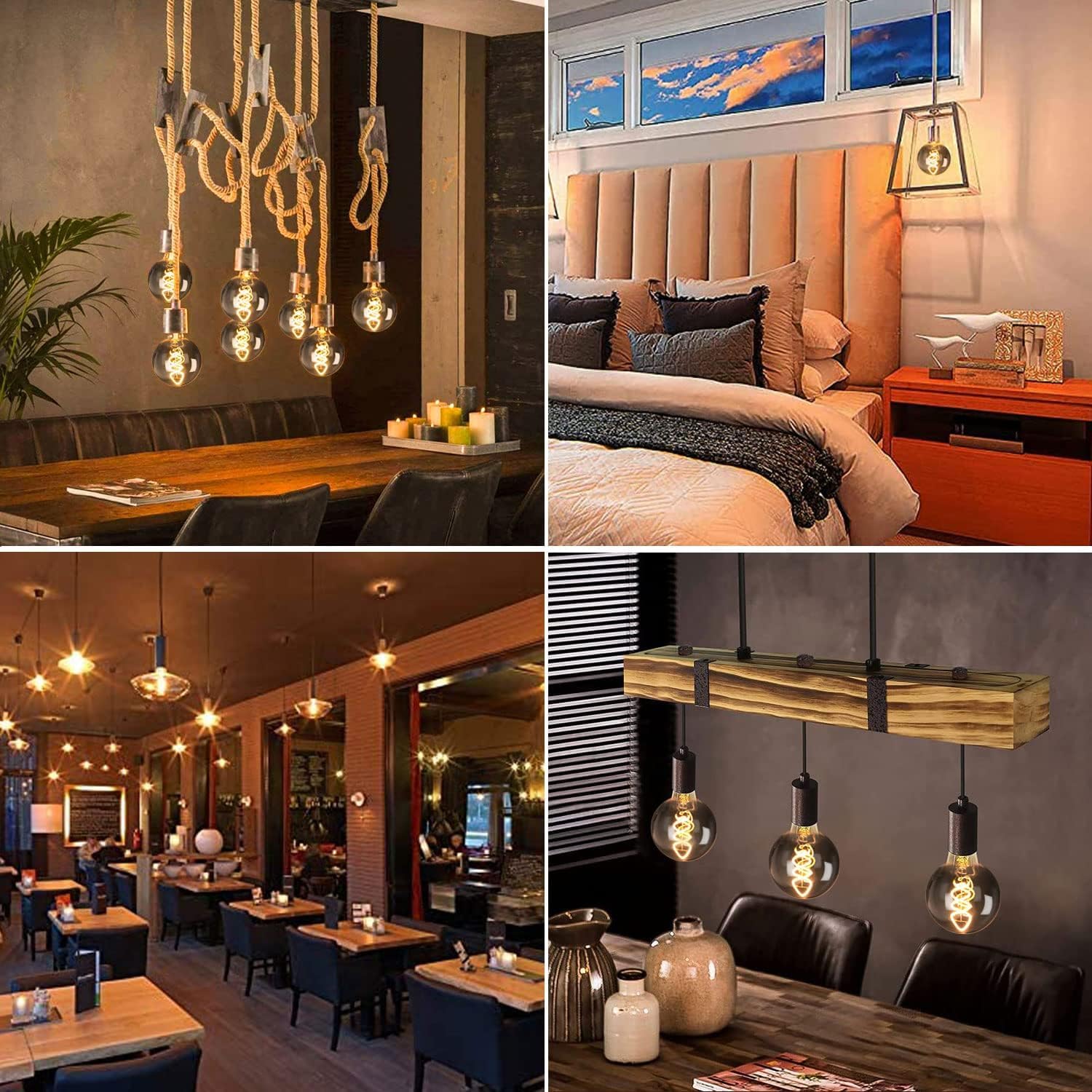 Lampadina Edison Vintage E27 LED Dimmerabile 4 W Retro Lampada LED Bianco Caldo 2700K, Ideale per la nostalgia e l'illuminazione retrò in casa Café Bar