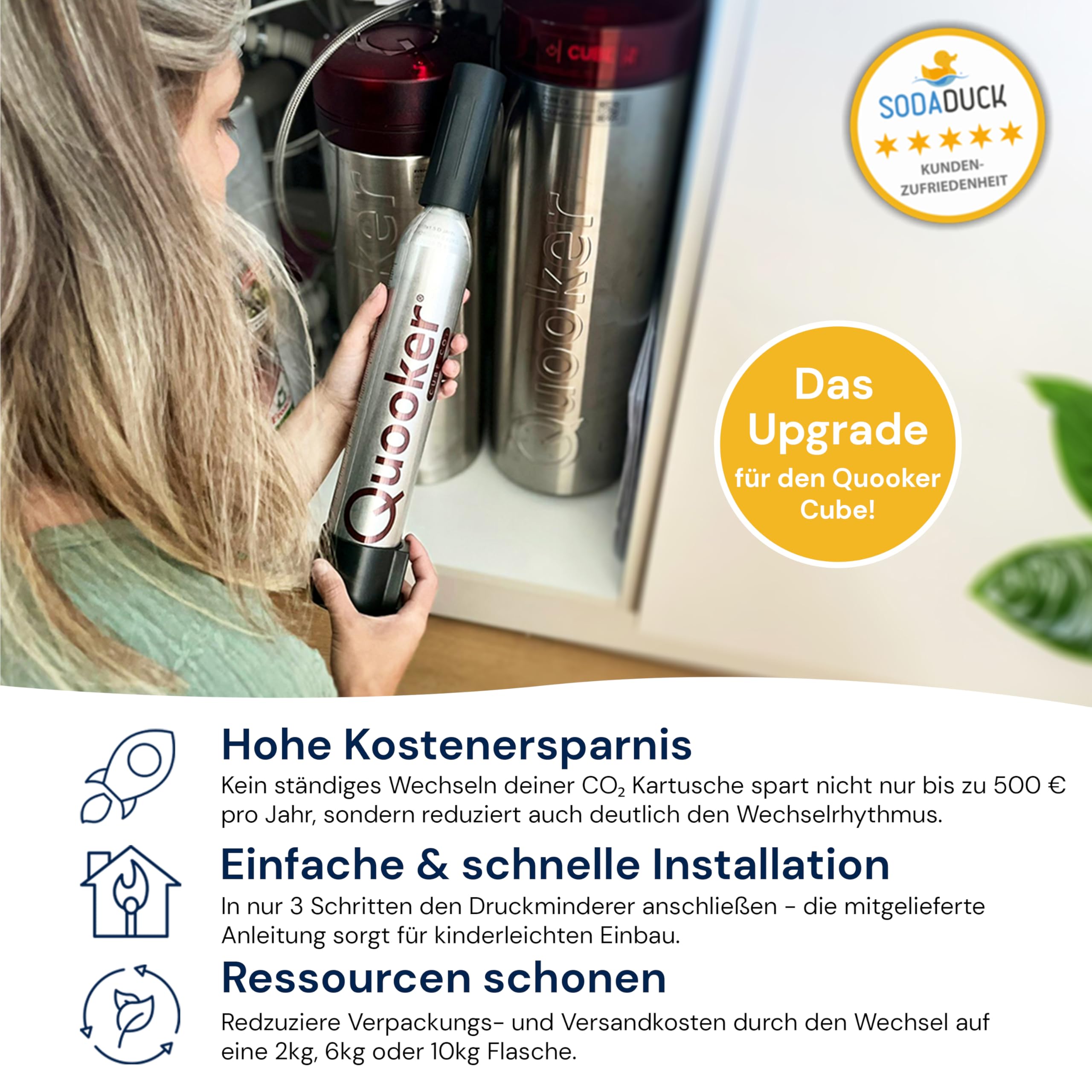 CO2 Druckminderer zu Verwendung 425g CO2 Zylinder geeignet für BRITA Yource, Neo