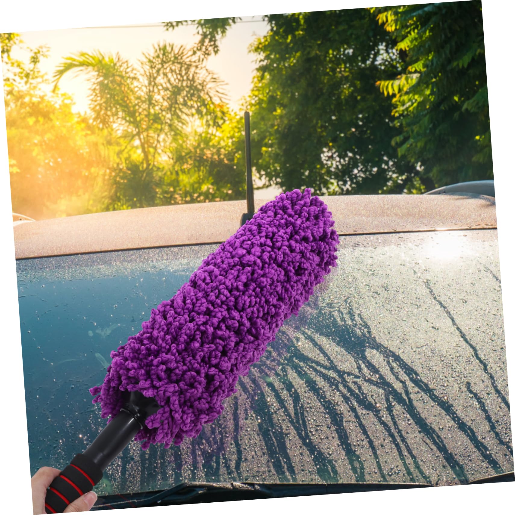 Alipis Cepillo Púrpura para Exterior Microfibra de Coche Limpieza