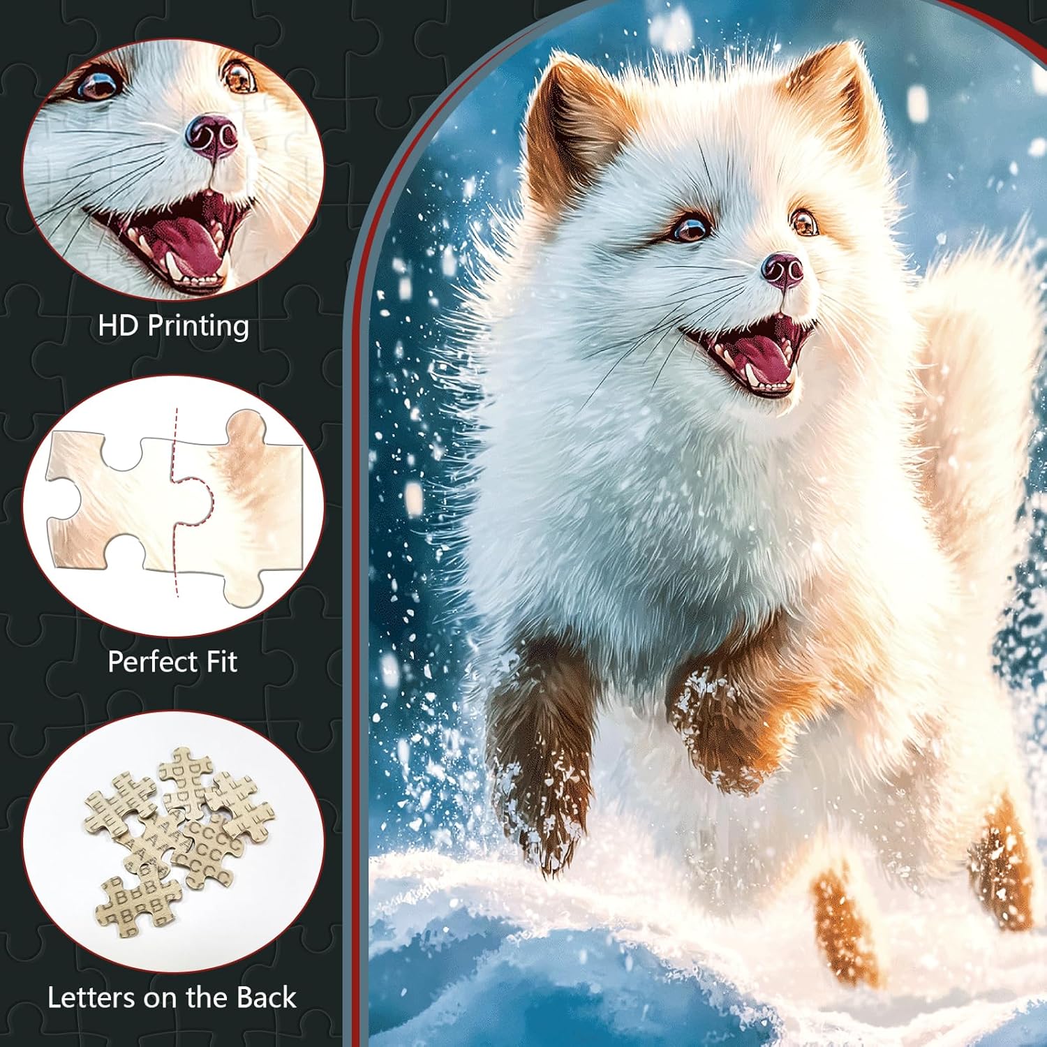 Great Jigsaw Puzzles for Adults 300 Pieces Arctic Fox Puzzles for Adults Toys Gift Family Decoration Kids Puzzle
