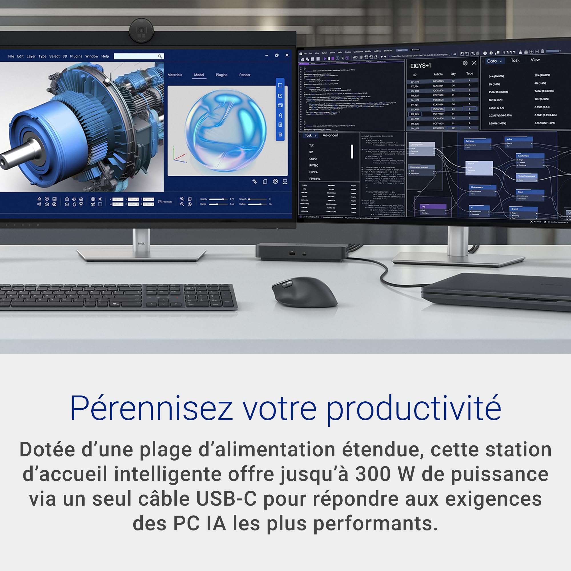 Dell Pro SD25TB5 Station d’Accueil Thunderbolt 5, 300W, 4 Écrans 4K 120Hz/8K