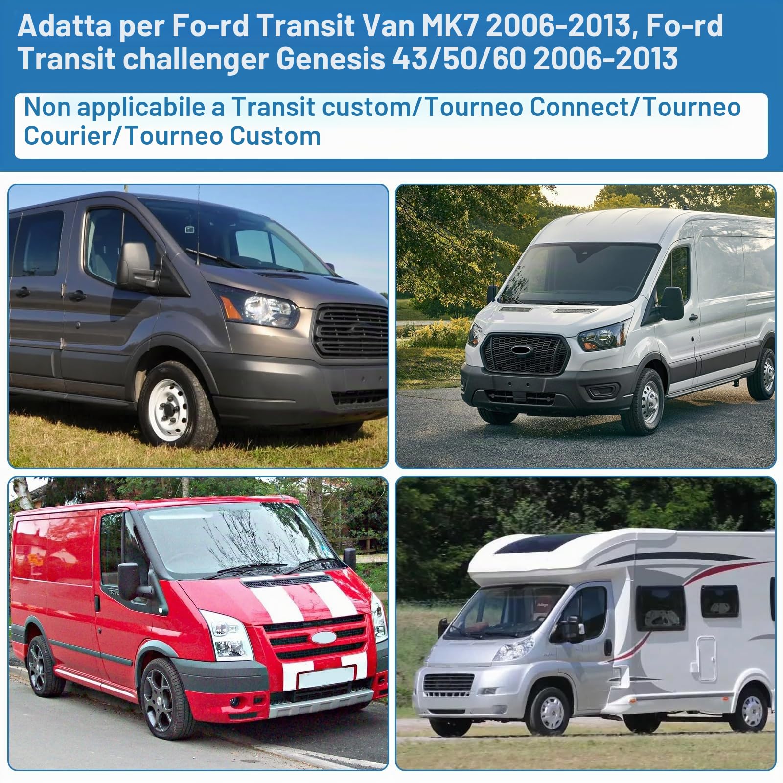 Copertura parabrezza anteriore per Ford Transit Van MK7 2006-2013, copertura parabrezza termica impermeabile, protezione da neve e ghiaccio, protezione dalla polvere, pellicola parasole