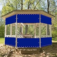 Vista 10 de FoundGo - Cortinas de vinilo de 8'H x 7'W para patio de 19oz, cercado de vinilo transparente para exteriores, lona resistente transparente