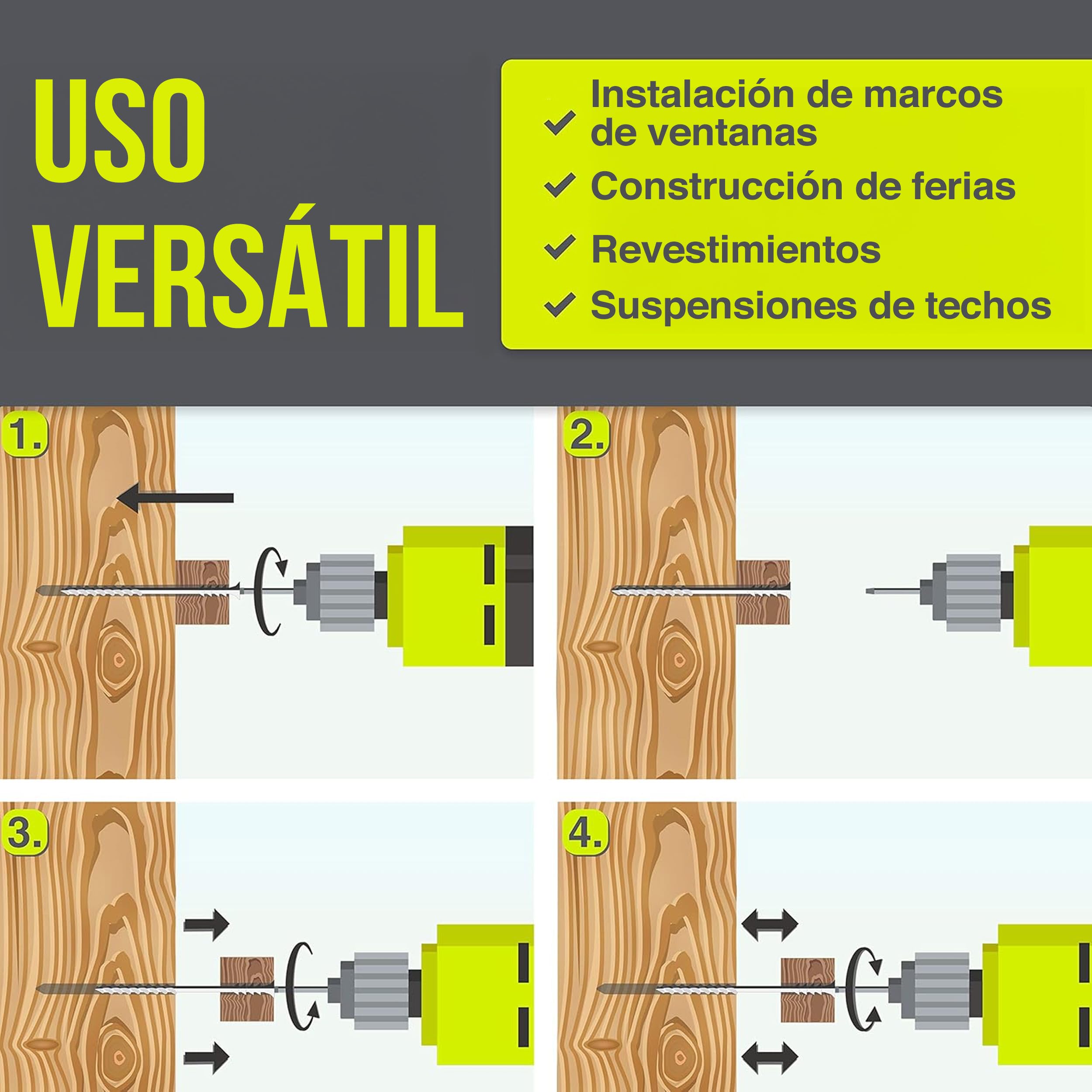 prima Tornillos Para Madera | 6,0x110mm 100 Pcs. T30 | tornillos madera, Tornillos multiuso, Tornillo universal, cabeza Torx, galvanizado azul, acero, costillas de fresado