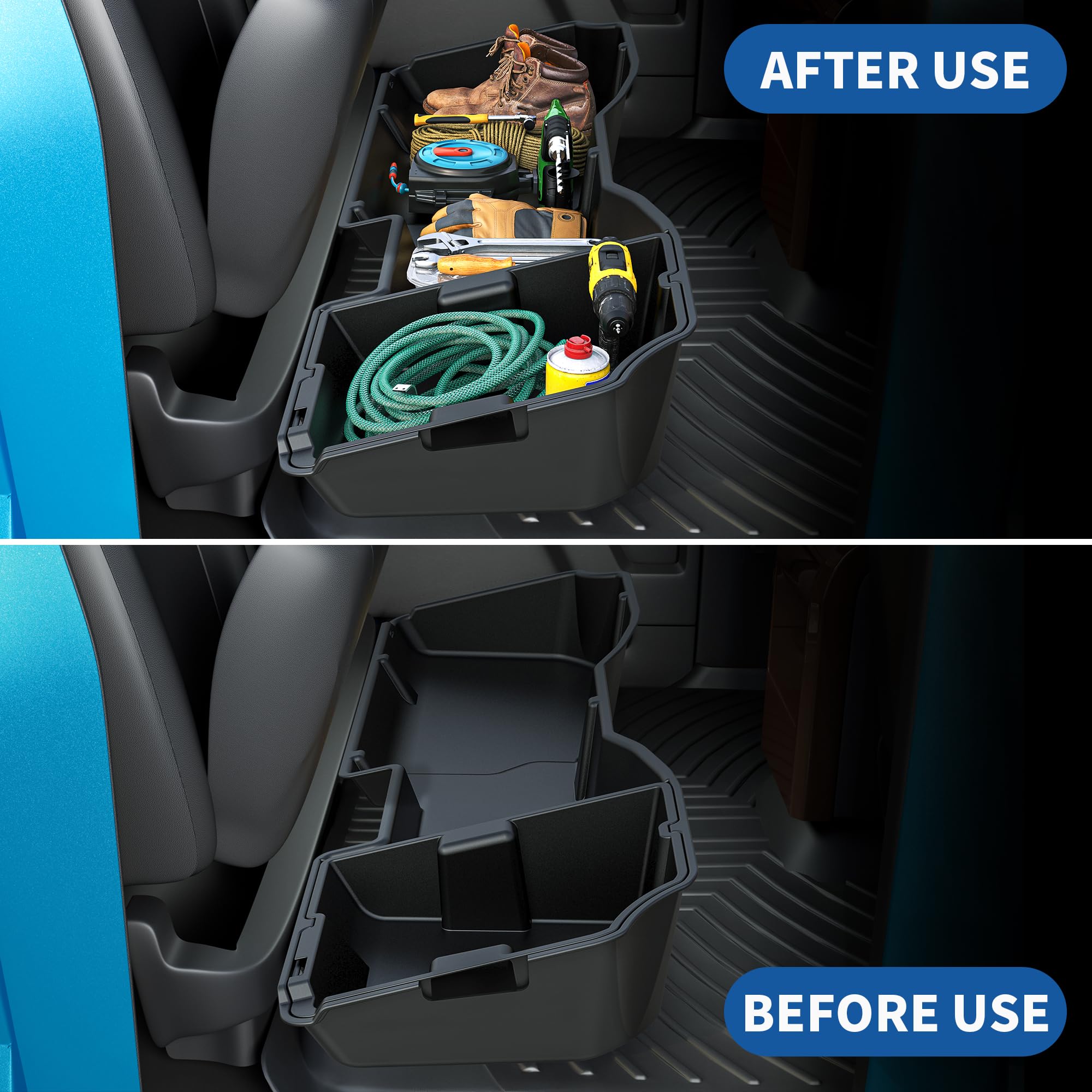 Silverado 2500 Specialty Series Under Seat Drawer Tool Box; Textured Black (20-26 Silverado 2500 HD Double Cab, Crew Cab) - Free Shipping - View #13