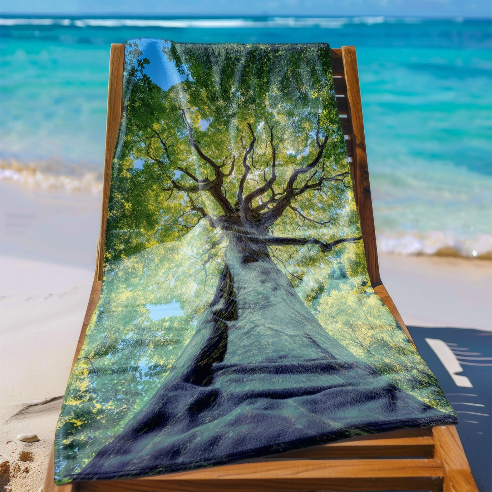 Générique Serviette de Plage 90X180 Arbre Vert
