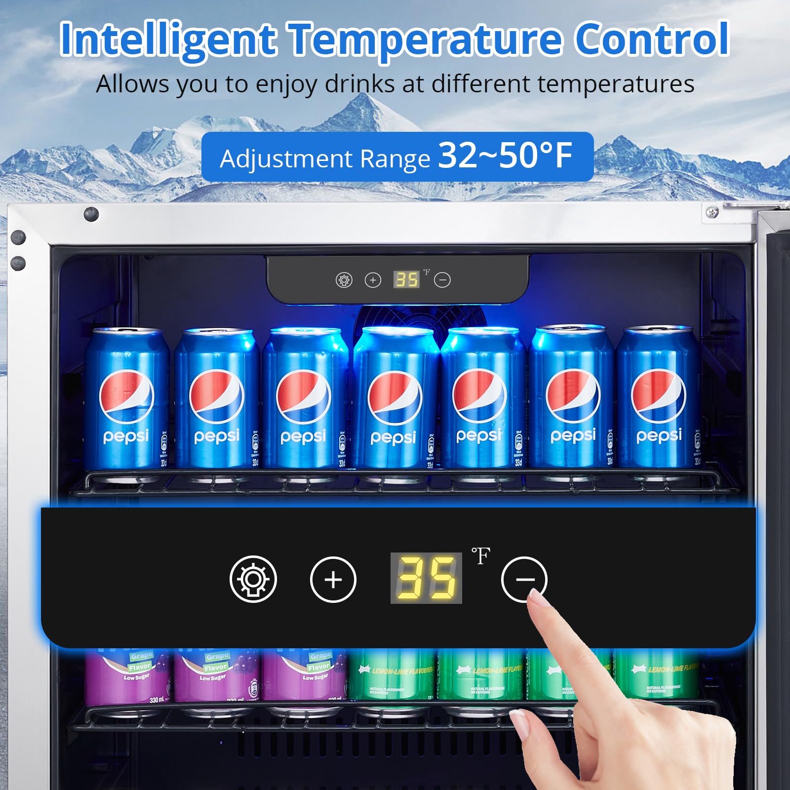 Garvee Beverage Fridge 24 Inch, Stainless Steel Under Counter Beverage Refrigerator 180 Capacity Freestanding Beer Drink Soda Cooler Fridges for Indoor Kitchen, Apart, Office, Home, Supermarket on Fridge.com