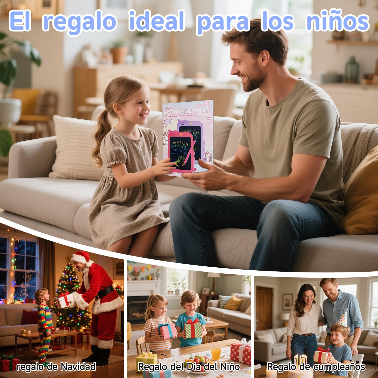 10 Pulgadas Tablet Escritura Pantalla Colorido [2026 Nueva], Electight Pizarra de Escritura LCD con Borrable y Bloqueo Función, Portátil Juguetes Educativo para Hogar, Escuela, Oficina, Aula, Morado — view 7