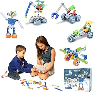 Jr. Engineer - Robot & Airplane | Junior Educational STEM Learning Construction Set for Boys & Girls 5+ Years | 2-in-1 132 Piece Creative Engineer Set (Tools Included), Build Both Simultaneously!