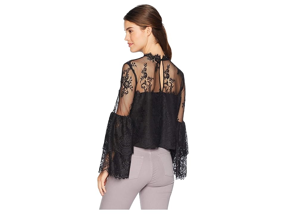 

Cupcakes and Cashmere Davey Layered Lace Blouse (Black) Women's Blouse