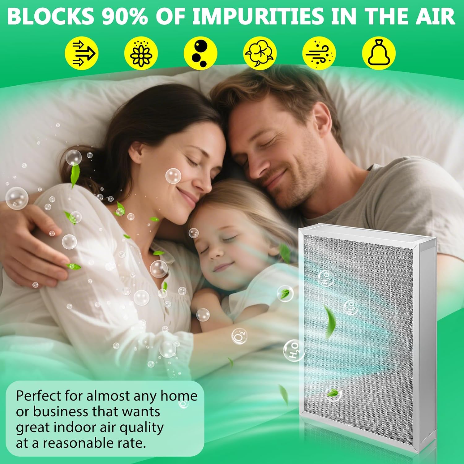 20×20×1 Reusable HVAC Furnace Filter, Electrostatic - Washable & Long-Lasting, MERV-8 Efficiency, 1 Pack. Time-Saving and Cost-Effective.