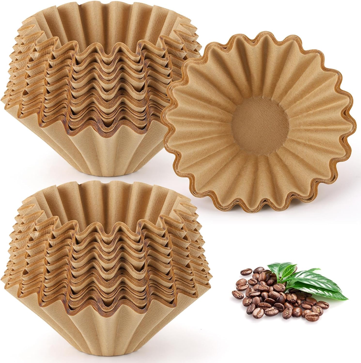 150Pcs Coffee Filters 5-12 Cup Coffee Filter Unbleached Thicken Paper, Tall Basket