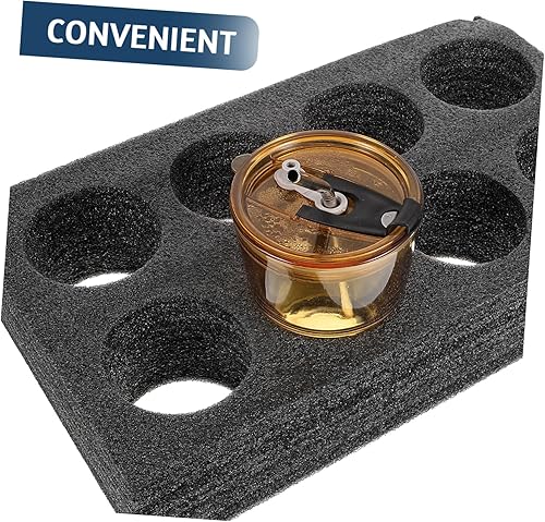 Miniatura 5 de Paquete de 2 portadores de bebidas para 8 tazas, bandeja de café reutilizable para bebidas calientes o frías, soporte para tazas de café para