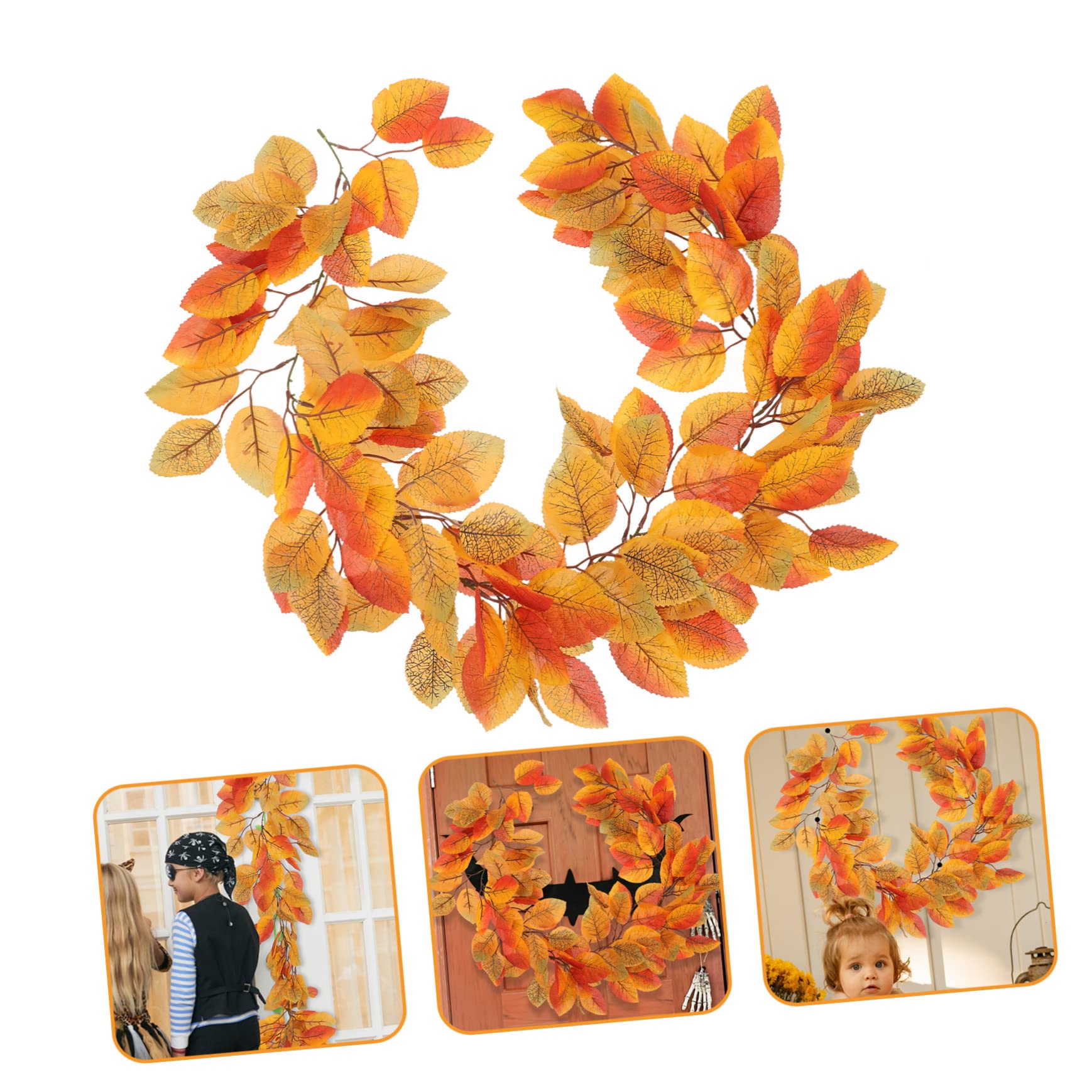 IMIKEYA 3 Stücke Realistische Magnolia Blatt Rattan Herbst Girlande Künstliche Thanksgiving Decor Mantel Zubehör