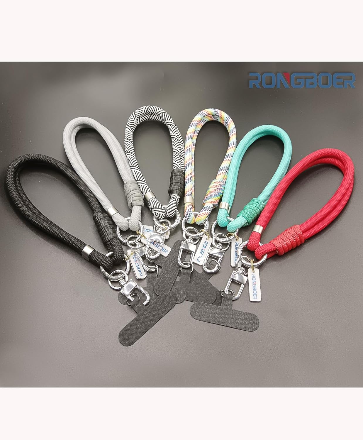 Cell Phone Wrist Strap Lanyard for Men&Women,8mm Handwoven Polyester Cord,Durable for Anti Theft Phones,Keychains,Camera,R13 (Rainbow) - Image 8