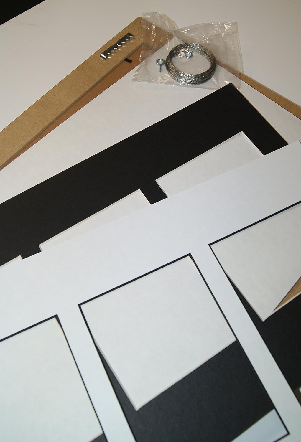 Creative Letter Art [10x16 3 Opening Glass Face Black Picture Frame to hold 4 by 6 Photographs including 10 by 16 inch White Mat Collage