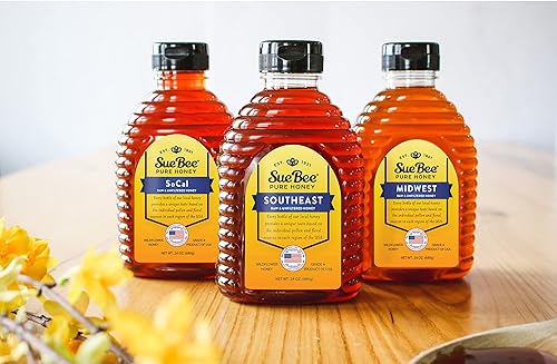 Miniatura 7 de Sue Bee Honey Regional Midwest USA Miel, colada, sin filtrar, miel cooperativa propiedad de apicultores, 24 onzas