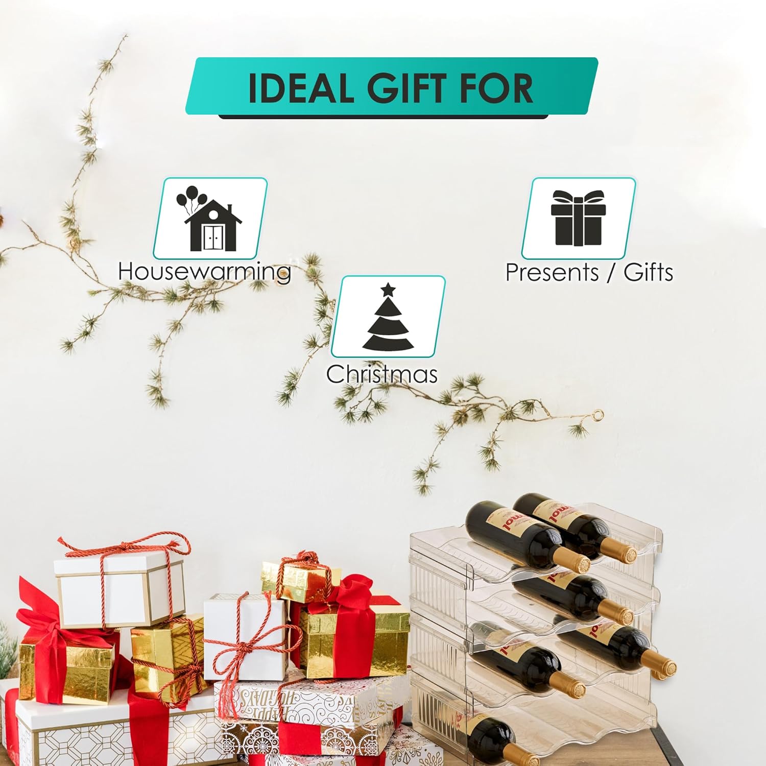 Prixure Stackable Water Bottle Organizer for Cabinet with free cleaning brush, 4 Layer Hold 16 Bottles for Fridge Pantry Cabinet & Storage, Tumbler Mug Cup Organizer for kitchen Cabinets, best Gift