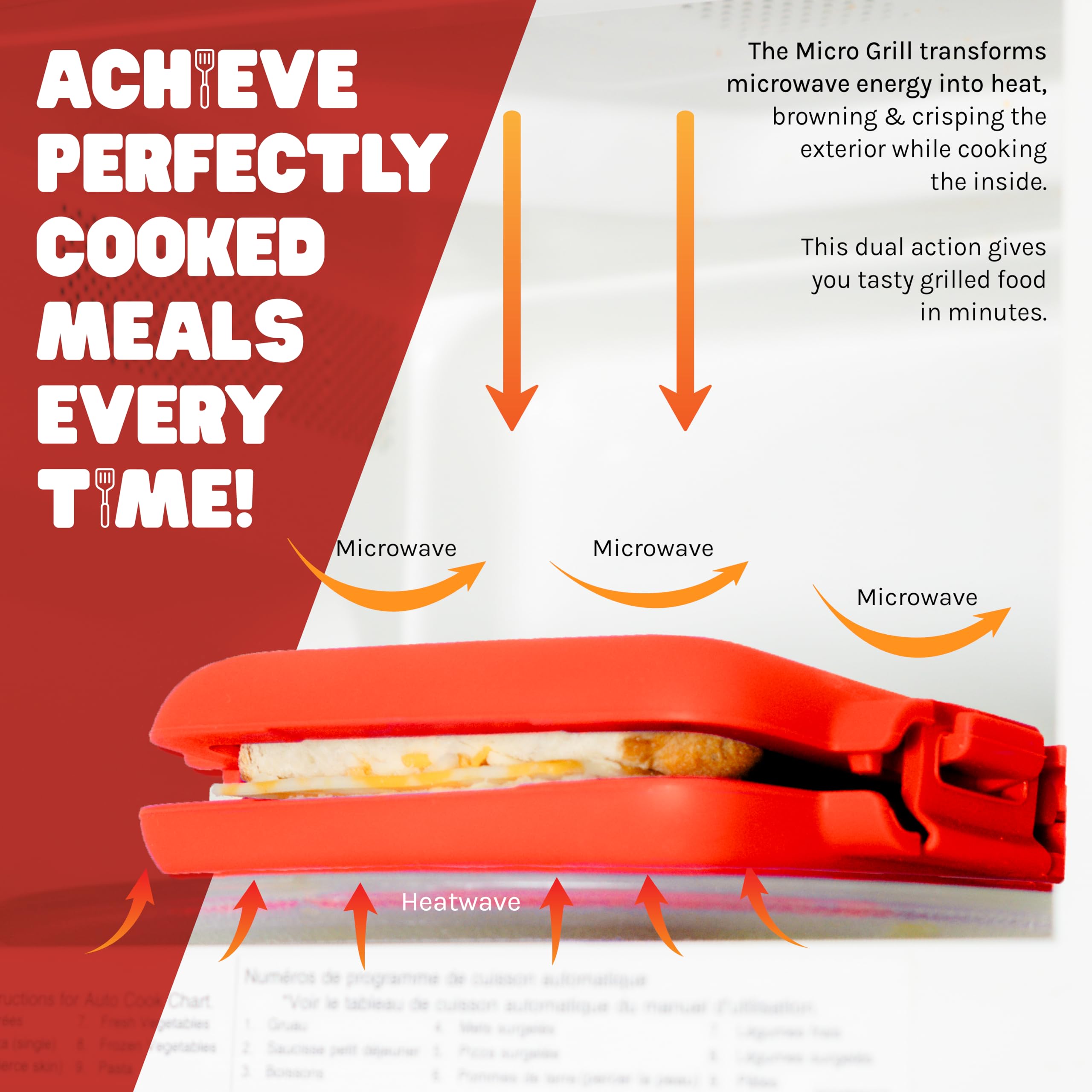 | Sandwichera para microondas - Sandwichera de queso a la parrilla - Munchy - Toastie Maker- Prensa Panini - Para viajes y dormitorios escolares (rojo) 3