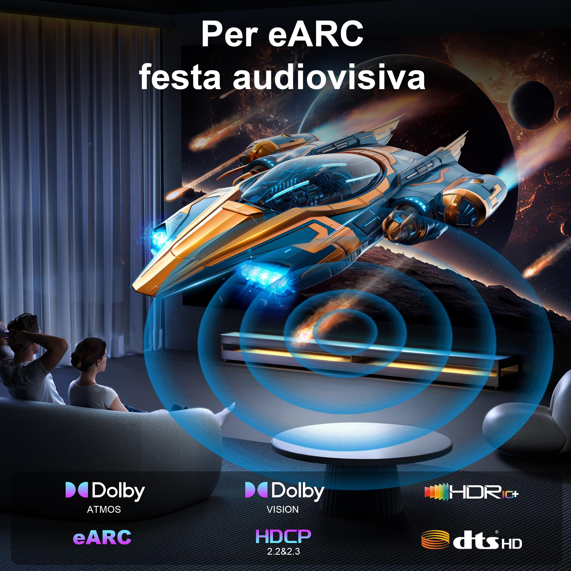 [Lotto da 2 Cavo di Prolunga HDMI 16K 2M,8K@120Hz,4K@240Hz/480Hz,Ultra alta velocità 96 Gbit/s,Cavo di estensione maschio-femmina,Compatibile con HDTV,Laptop,Series X,Chromecast,TV Stick
