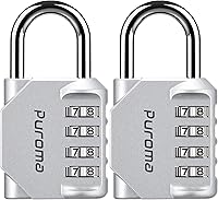 Vista 31 de Puroma - Candado impermeable de combinación de 4 dígitos, para intemperie, para casillero escolar o deportivo, valla, caja de herramientas, puerta