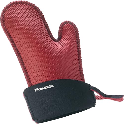 Kitchen Grips - Manoplas de chef, talla S, color rojo y negro