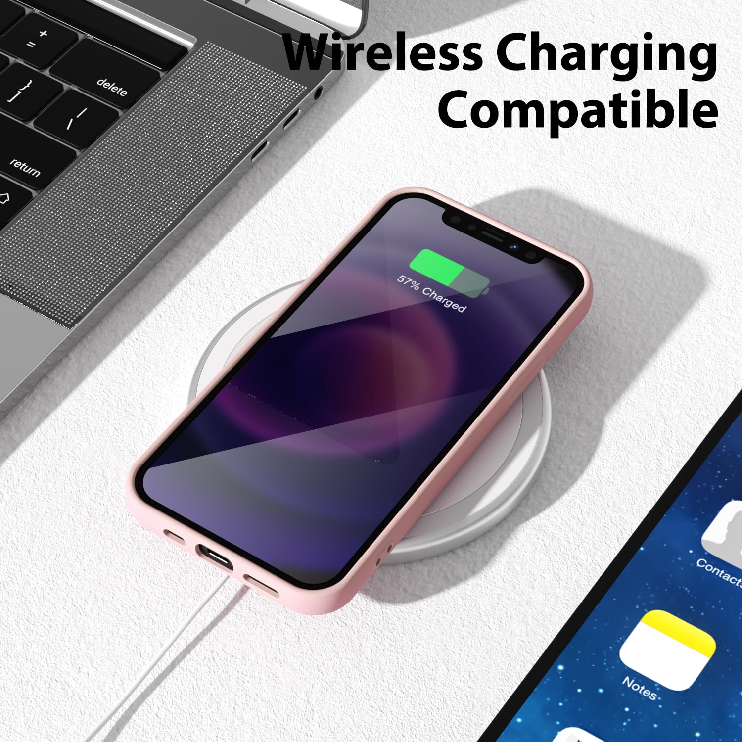oakxco for iPhone 16 Pro Max Case Liquid Silicone, Soft Rubber Gel Elegant Aesthetic Basic Simple Cover, Cute Thin Slim TPU Matte Solid Color Plain Smooth Case for Women Girl, Light Pink — view 458