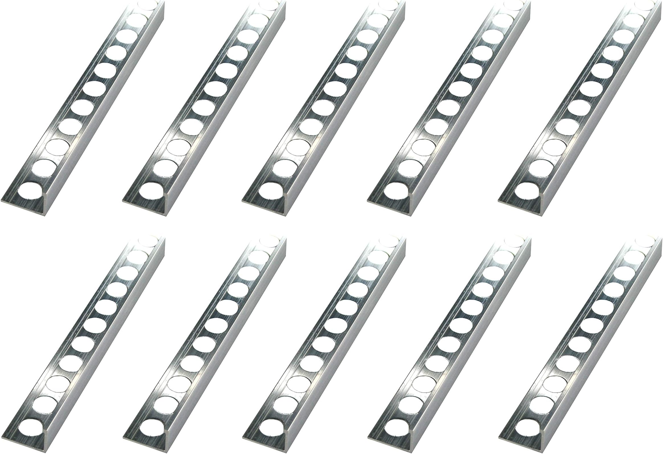 50 Meters โ Height: 8mm Premium Fuchs Tile Trim Straight Edging Aluminium Natural โ 1mm Thickness โ 250cm Tile Trim
