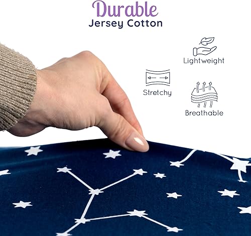 Miniatura 6 de GROW WILD Pack n Play - Juego de sábanas para cuna, paquete de 3 unidades, juego de sábanas de jersey suave para niños o niñas, colchón de corral,