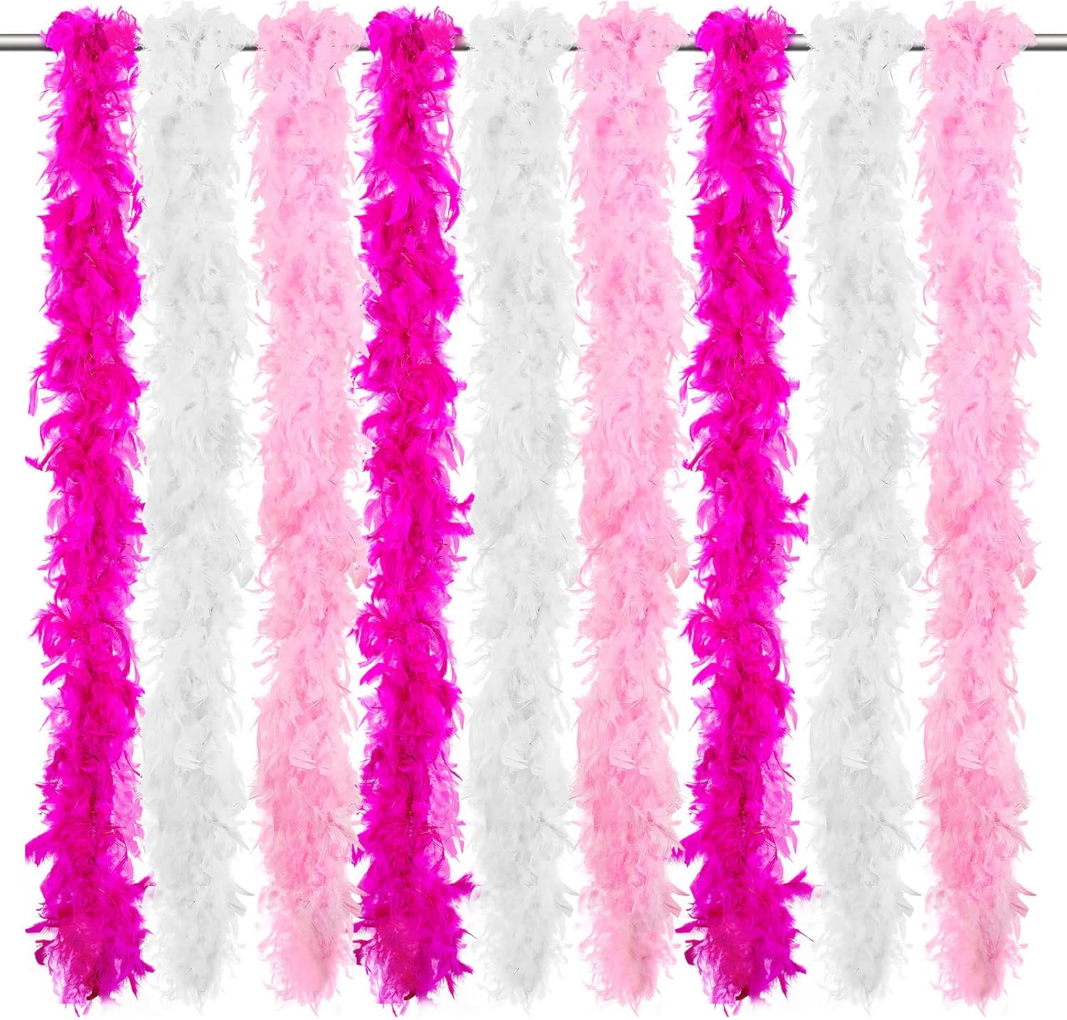 12 Pieces Chandelle Feather Boa Turkey Colored Feathers