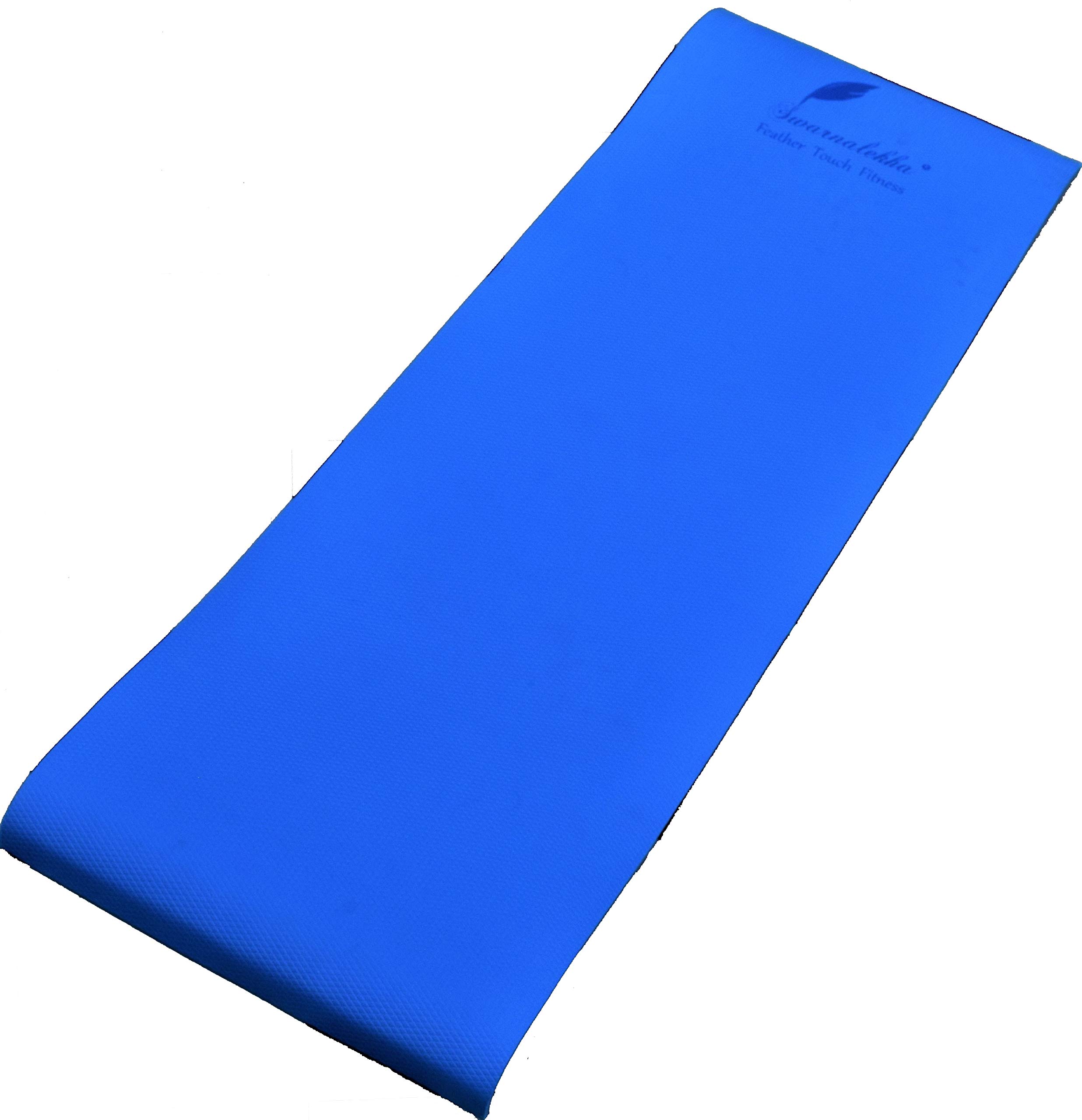6 mm Blue Sweat Absorbent Thick EVA Large Washable Anti-Slip Anti-Skid Non-Toxic Gym & Yoga Mat with Shoulder Strap for Men & Women Multi-Purpose Workout & Exercise Mat (6 Ft X 2 Ft)-image-14