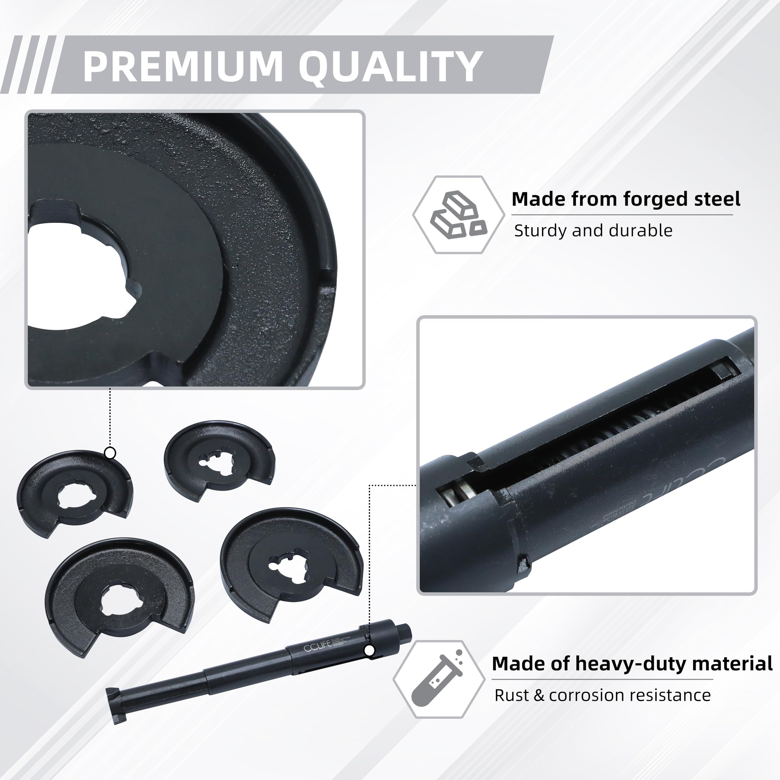 CCLIFE Compresor de Muelles Interiores Compresor Muelles Amortiguador Herramienta Tensora de Muelles Interiores W201 W203 W124 W126 | Compatible con Mercedes-Benz W201, W203, W124 y W126 para el cambio de puntal profesional