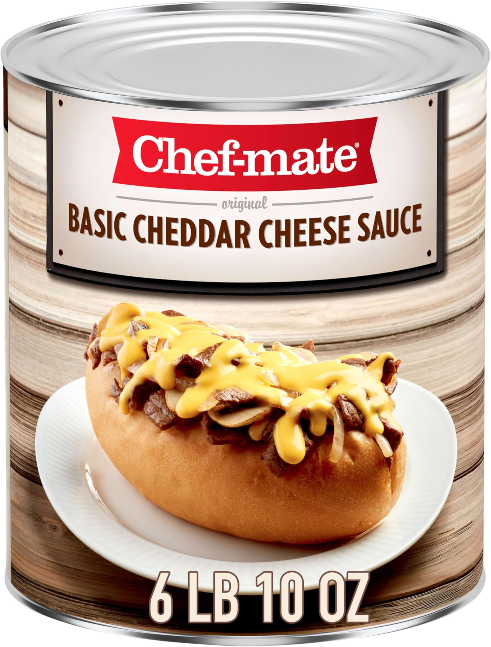 Chef-mate Basic Cheddar Cheese Sauce, Canned Food for Mac and Cheese, 6 lb 10 oz (#10 Can Bulk)