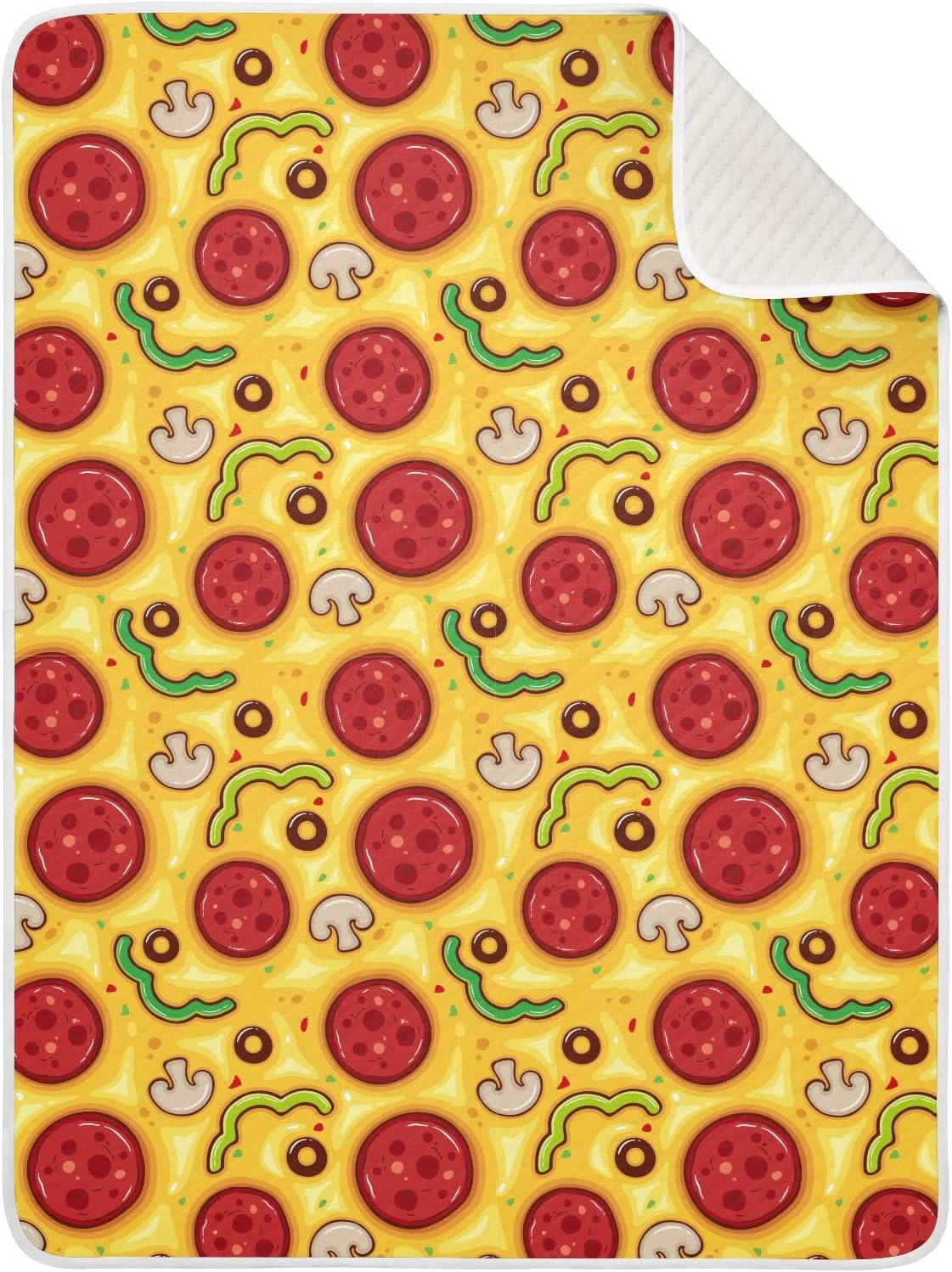 Swaddle Blanket for Pizza Food Baby Receiving Blanket Muslin Baby Swaddles Soft Cotton Breathable Nursery Blankets for Unisex Boys and Girls 30×40 Inch