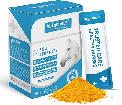 Horse Calming Support Powder Helps Maintain Relaxed Behavior & Focus | Equine Taurine & Magnesium Blend | 15-Day Supply