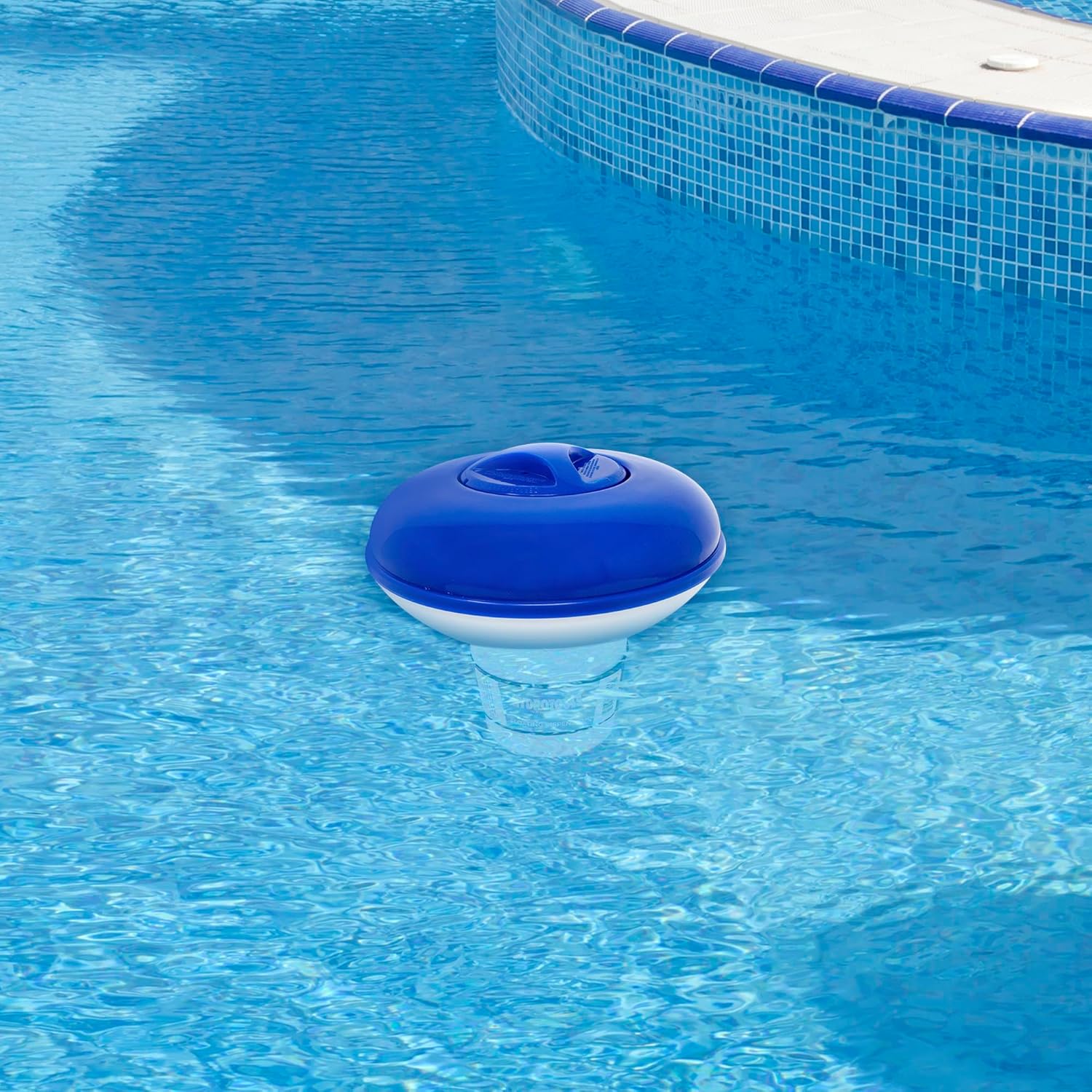 Adjustable Floating Swimming Pool Dispenser - 10" - White and Blue
