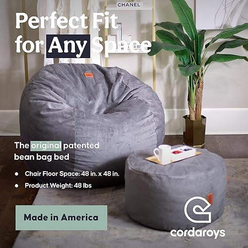 Miniatura 4 de CordaRoys - Puf de chenilla silla convertible que se pliega de puf a cama como se ve en Shark Tank color carbón tamaño Queen