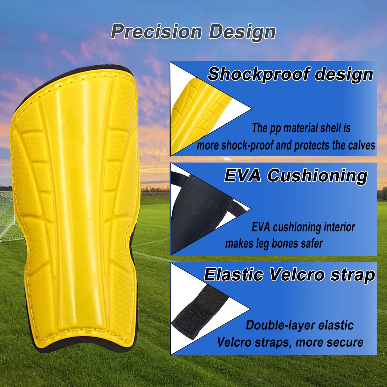 Quixotical Pair of Shin Pads for Kids Junior Youth Sports Shin Pads, Football Shin Guards - Image 3