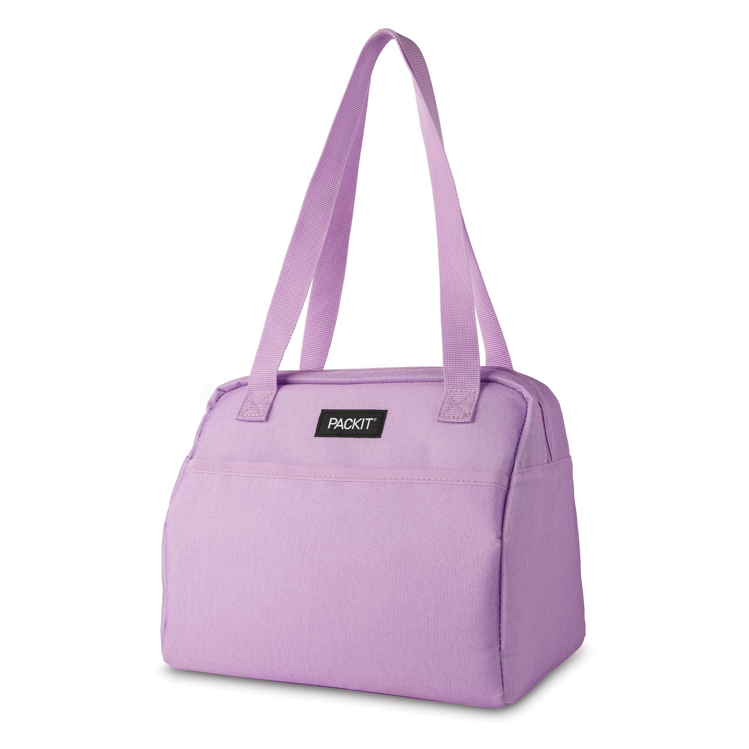 PackIt Freezable Hampton Lunch Bag Lavender Built with EcoFreeze Technology Collapsible Reusable Zip Closure with Front Pocket and