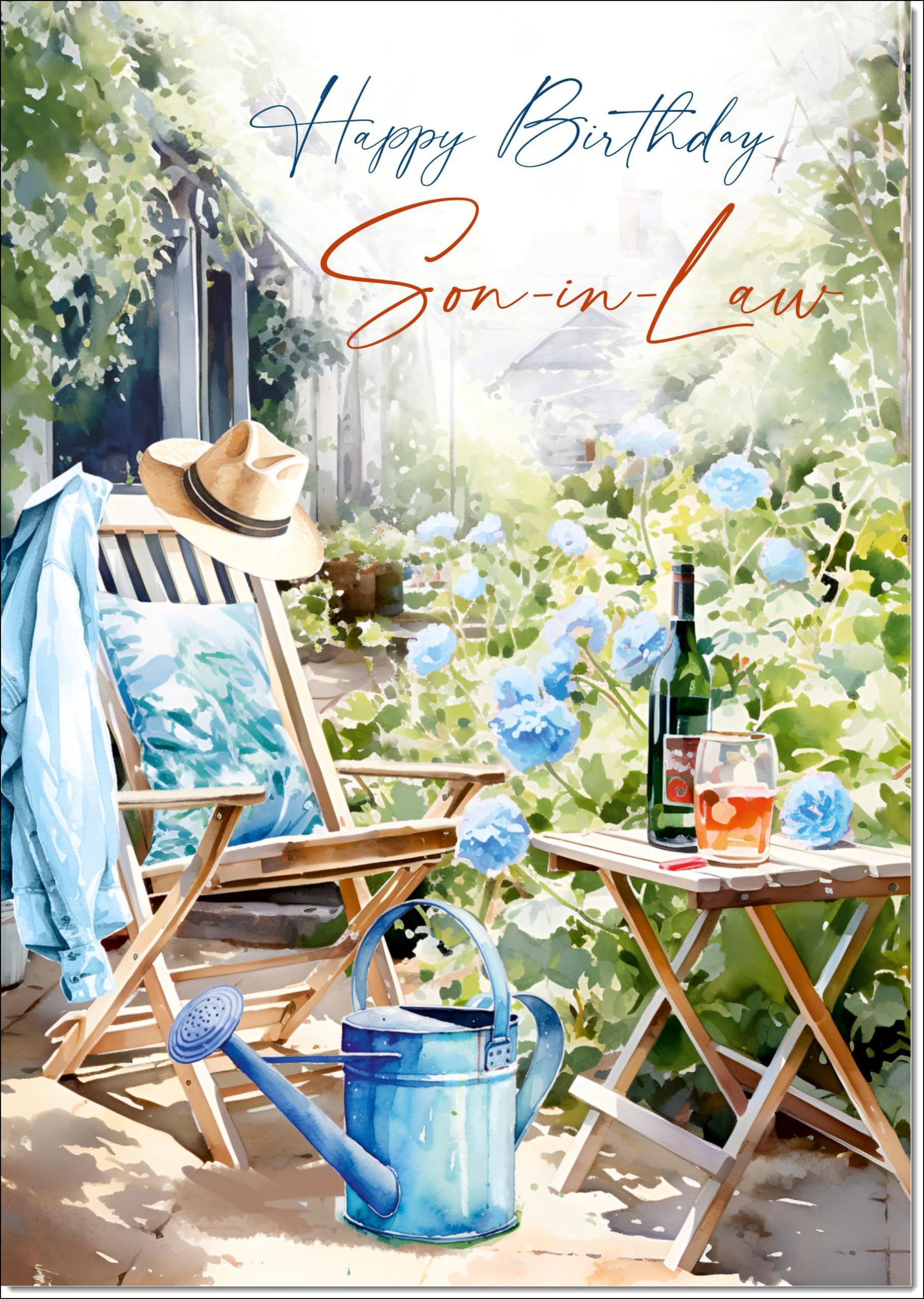 doodlecards Son-in-Law Birthday Card Relax in the Garden Large A4 Size with Plain Envelope — image 1