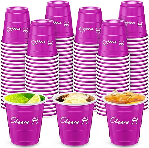 Miniatura 8 de Lounsweer 100 vasos de plástico desechables de 2 onzas, mini vasos de plástico para fiesta de despedida de soltera, degustación de cumpleaños,