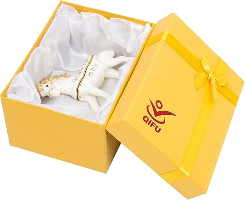 Miniatura 6 de QIFU Pintado a mano esmaltado pequeño caballo forma decorativa con bisagras joyería baratija caja regalo único para la decoración del hogar