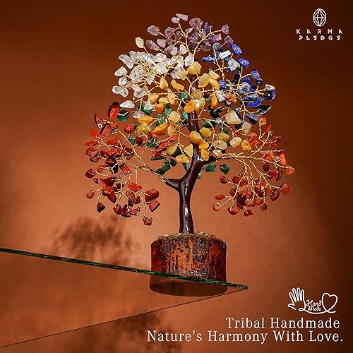 Miniatura 6 de Árbol de la vida de cristal curativo de 7 chakras, árboles bonsái hechos a mano para energía positiva, dinero y buena suerte, árbol para decoración