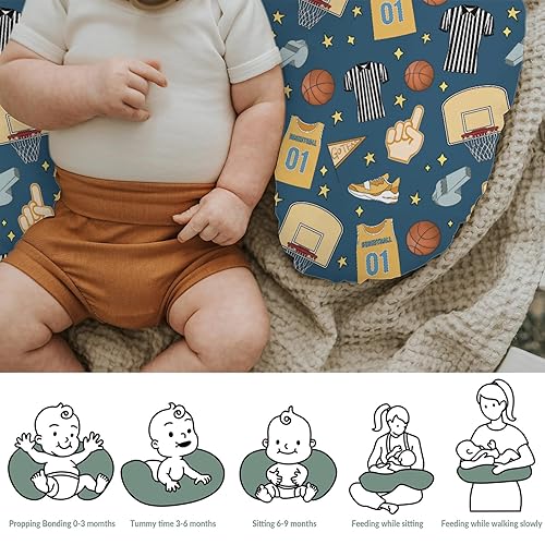 Miniatura 6 de Fundas de almohada de lactancia para niños y niñas, para fanáticos de los balones de baloncesto y estrellas, fundas de almohada para lactancia