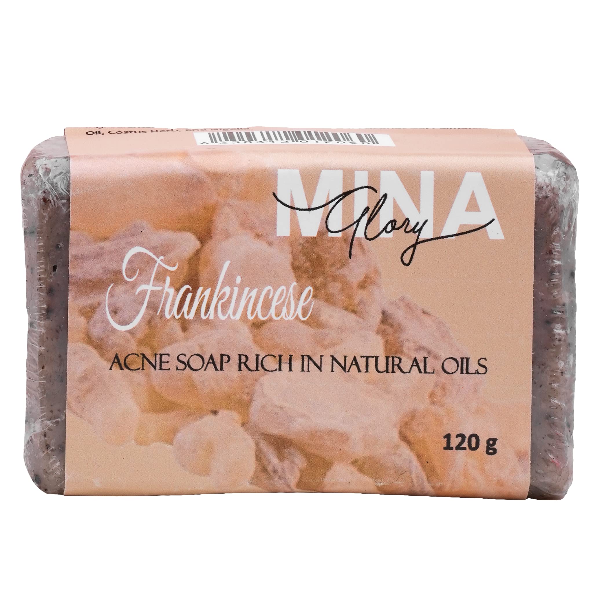 Mina GloryFrankincense Soap 90g Best for Blemished, Acne Prone, deep skin cleansing experience, moisturize the skin and reduce dark spots, pimples, and acne - Natural Soap Bar